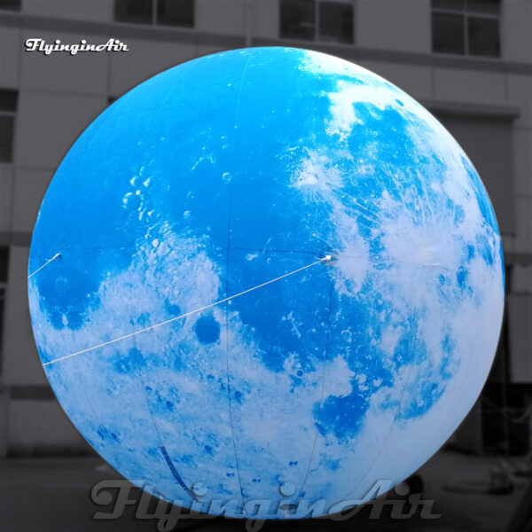 bola de luna gigante inflable azul para evento al aire libre