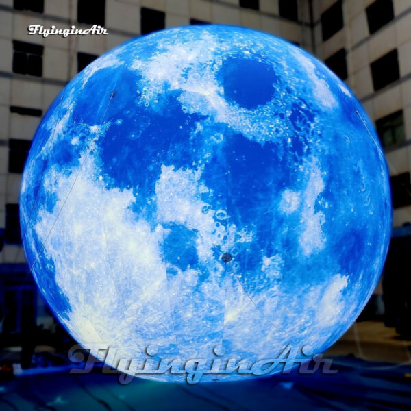 esfera de planeta luna inflable gigante azul con luz LED para fiesta