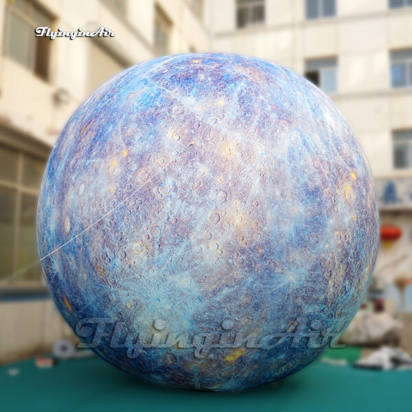 Esfera planetaria gigante hinchable de Mercurio personalizada para exterior con iluminación LED - Decoración para eventos