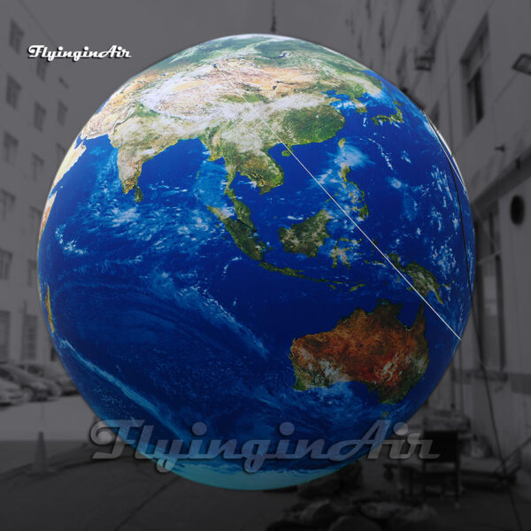 globo terráqueo inflable azul gigante colgante