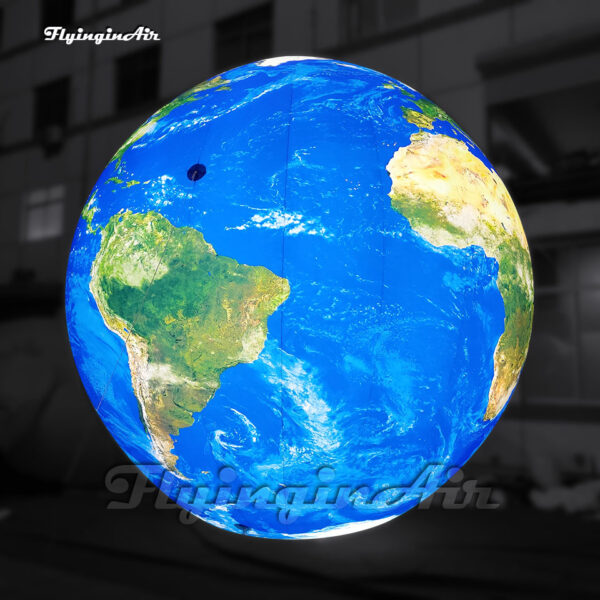 globo inflable de planeta tierra gigante azul con luz LED