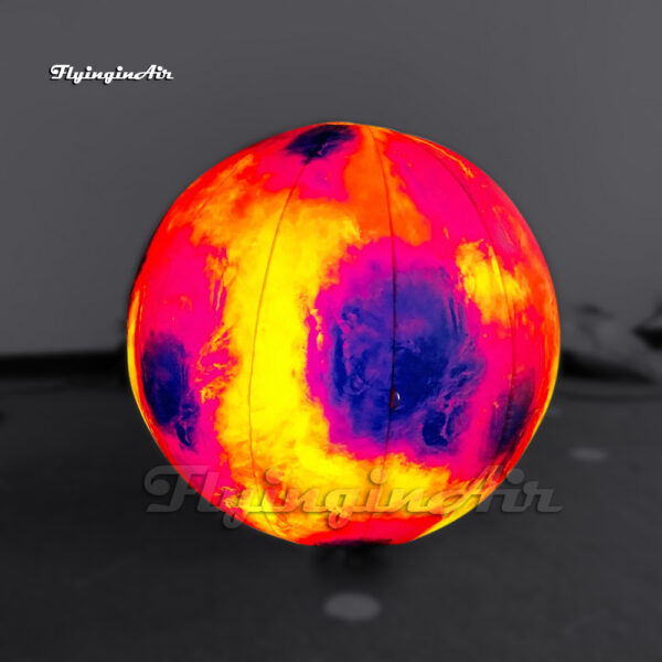 esfera gigante inflable de Marte con luz LED para decoración de escenarios
