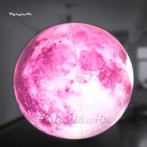 Esfera lunar rosa gigante inflable colgante con luces LED - Decoración para fiestas