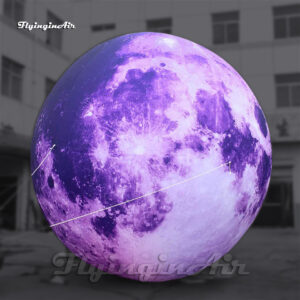 Esfera lunar morada gigante hinchable para exterior con iluminación LED - Decoración para fiestas