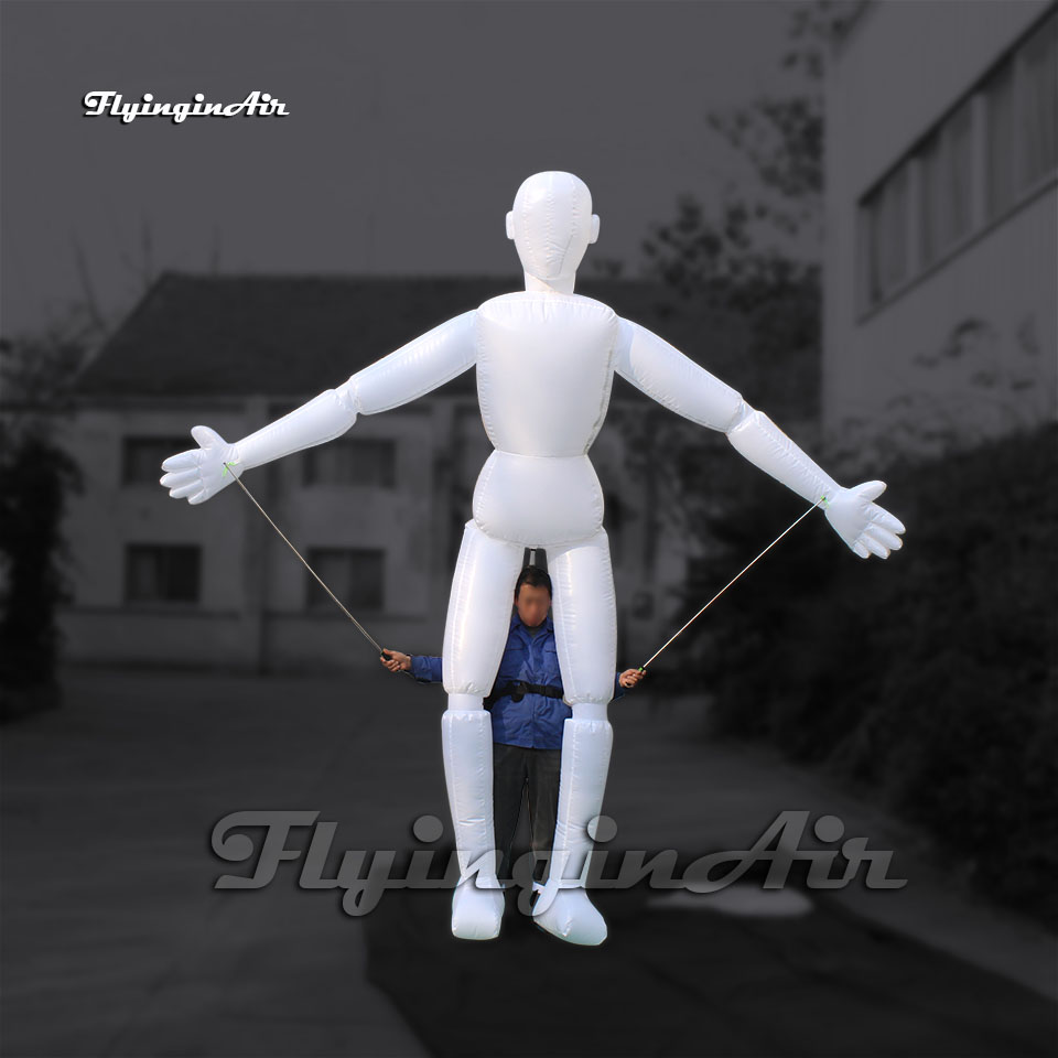 Traje de maniquí inflable gigante blanco de la marioneta del maniquí para el espectáculo del desfile