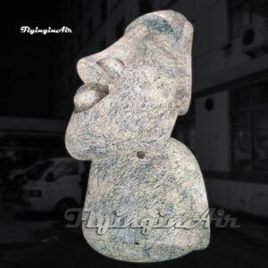 Réplica de la estatua de piedra de la isla de Pascua modelo Moai inflable gigante con luz LED