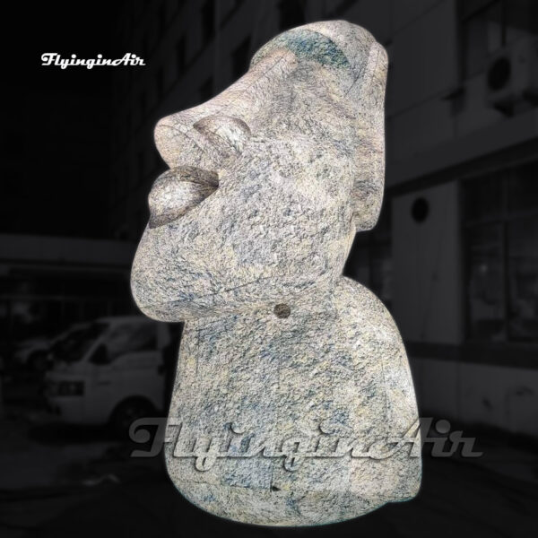 Réplica de la estatua de piedra de la isla de Pascua modelo Moai inflable gigante con luz LED