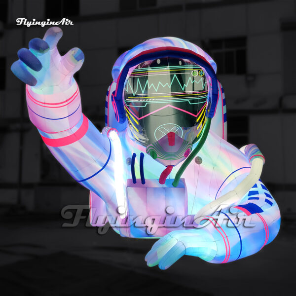 Figura Inflable de Astronauta con Luces LED - Decoración Luminosa para Fiestas y Escenarios