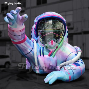 Astronauta Inflable Gigante para Exteriores - Media Figura Espacial Decorativa para Carnavales y Eventos