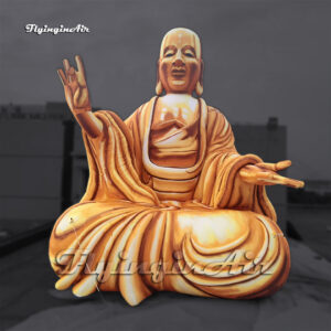 Réplica dorada inflable gigante de estatua de Buda para decoración de escenarios en carnavales
