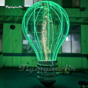 Réplica de bombilla gigante inflable con luces LED para decoración de escenarios