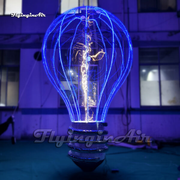 Réplica de bombilla transparente inflable gigante con luces LED