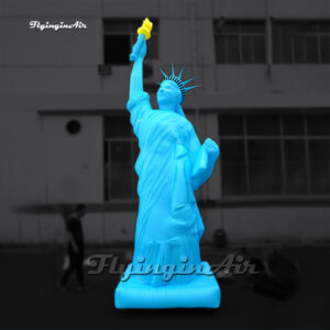 Estatua de la Libertad inflable grande cian para decoración de parques