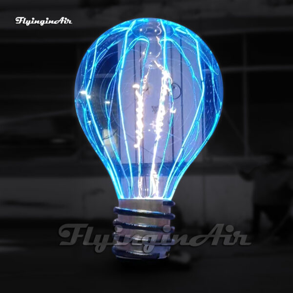 Modelo de bombilla transparente inflable gigante con luces LED