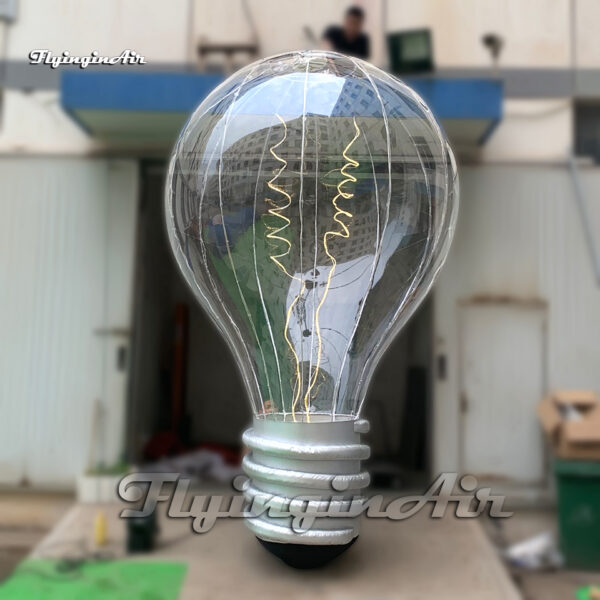 Modelo de bombilla transparente inflable gigante simulada con luces LED