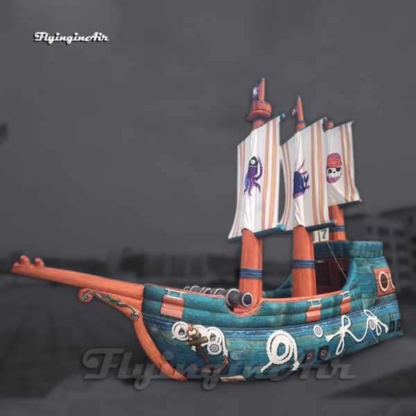 Réplica inflable publicitaria de bergantín pirata para eventos