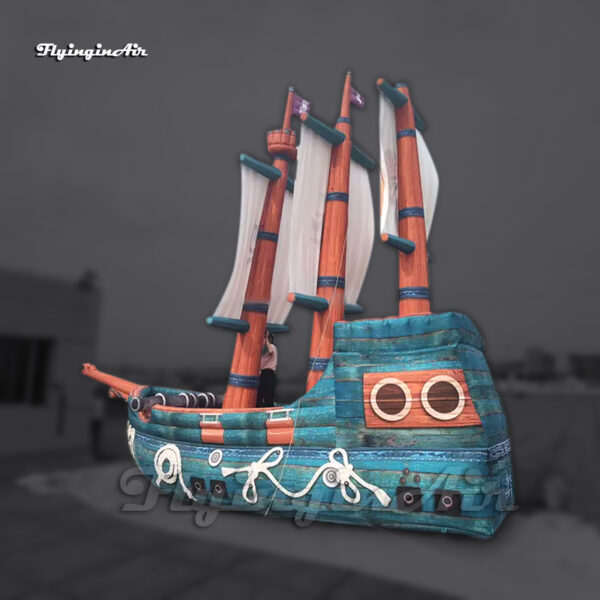 Réplica de queche pirata inflable gigante para decoración de escenarios en carnavales