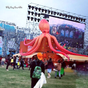 Modelo de animal marino: Pulpo gigante inflable naranja para decoración de carnaval