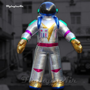Modelo de astronauta inflable gigante plateado para la decoración del partido