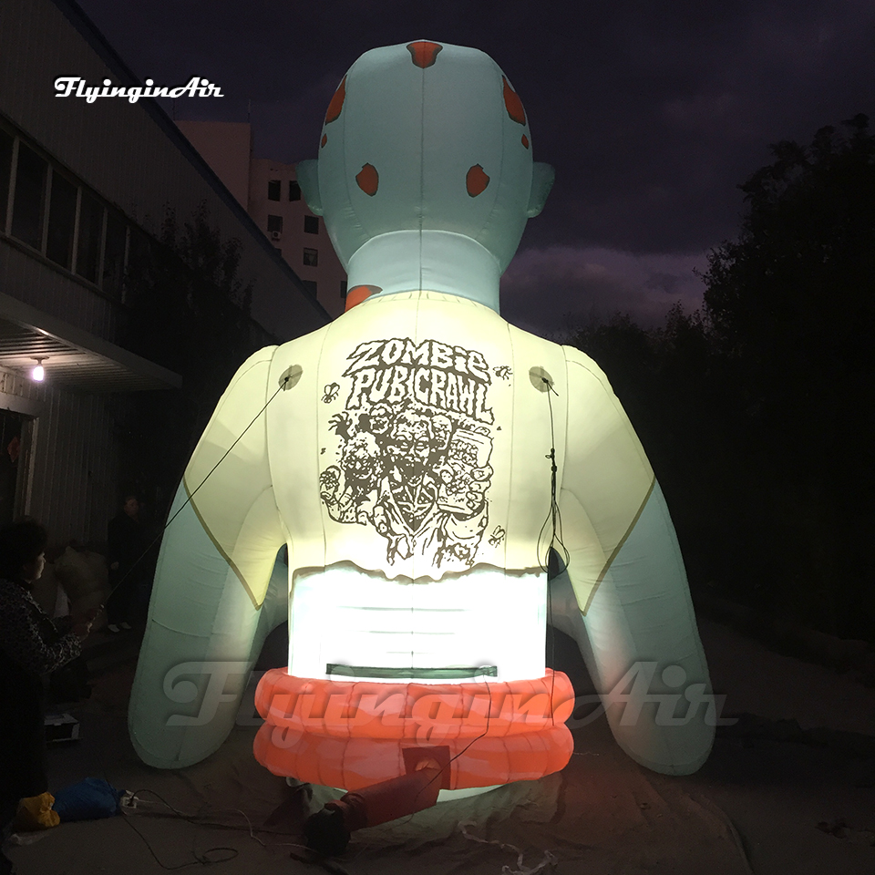 Zombi inflable gigante aterrador para decoración de Halloween4