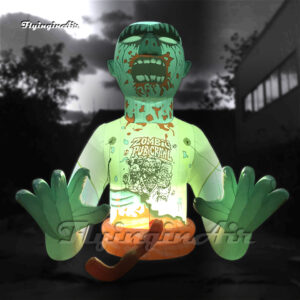 Zombi inflable gigante aterrador para decoración de Halloween1