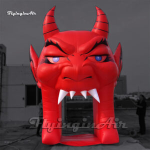 Túnel de Cabeza de Satán Inflable Rojo Gigante para Decoración de Halloween en Exterior2