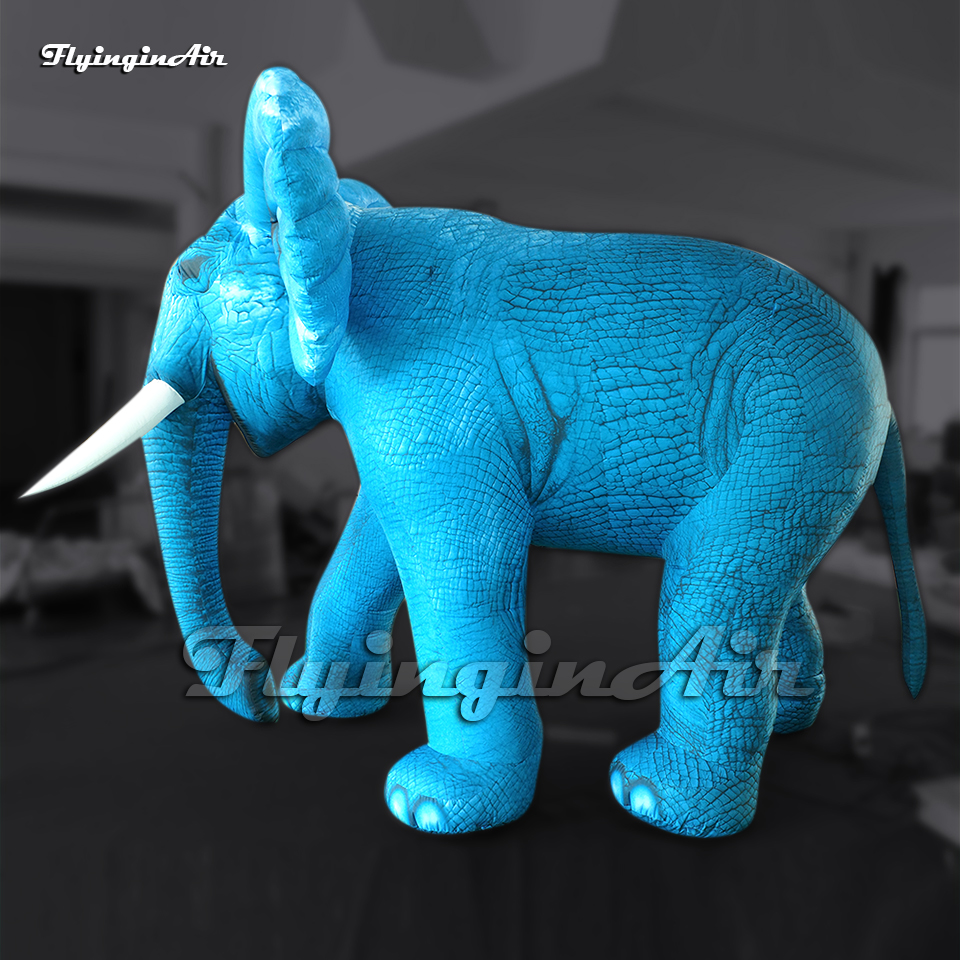 Maqueta de elefante animal inflable gigante cian2