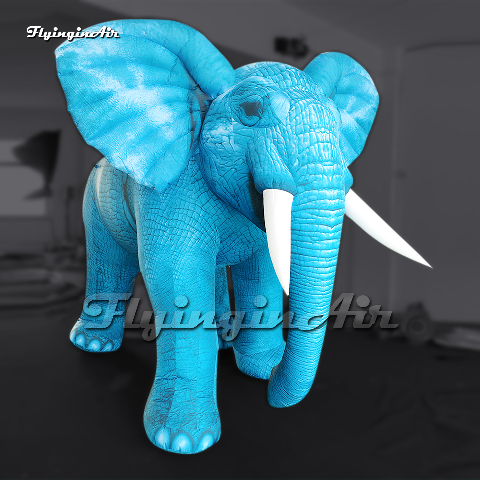 Maqueta de elefante animal inflable gigante cian1
