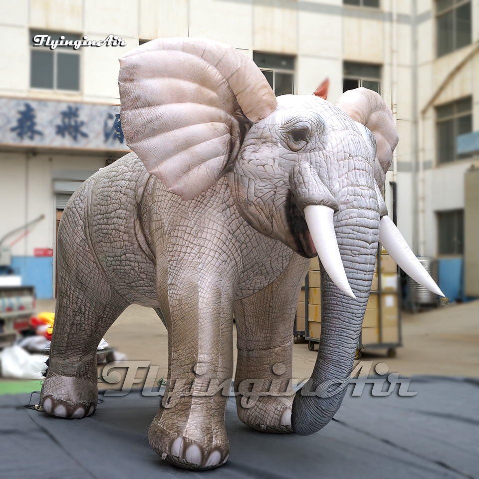Maqueta de elefante animal inflable gigante gris realista (2m-5m) - Para eventos en parques