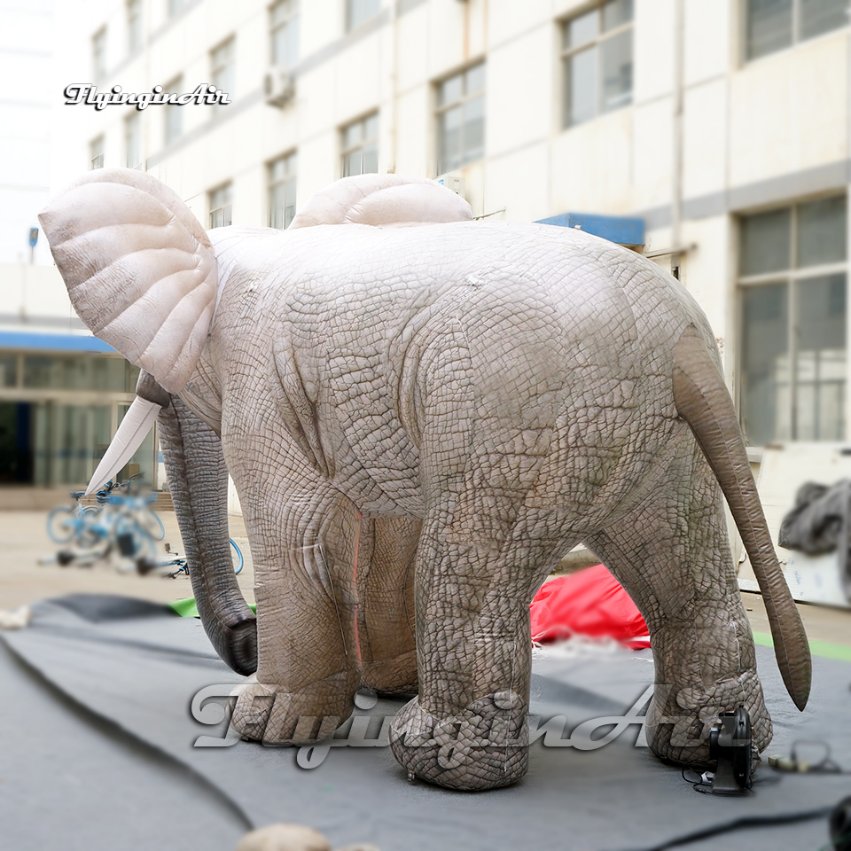 Maqueta de elefante animal inflable gigante gris realista (2m-5m) - Para eventos en parques - Imagen 2