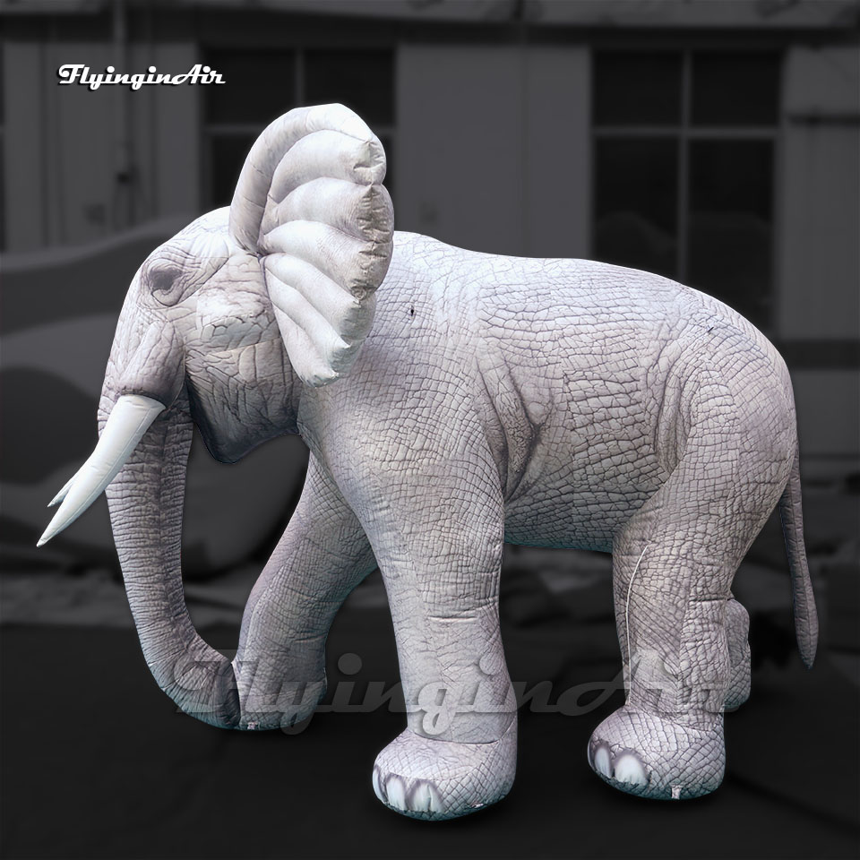 Maqueta de elefante inflable gigante blanco2