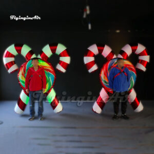 Disfraz de Bastón de Caramelo Inflable Brillante - Para Llevar en Desfiles Navideños y Eventos de Carnaval