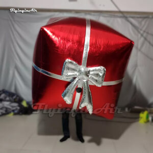 Disfraz de Caja de Regalo Navideña Inflable para Espectáculos de Desfile