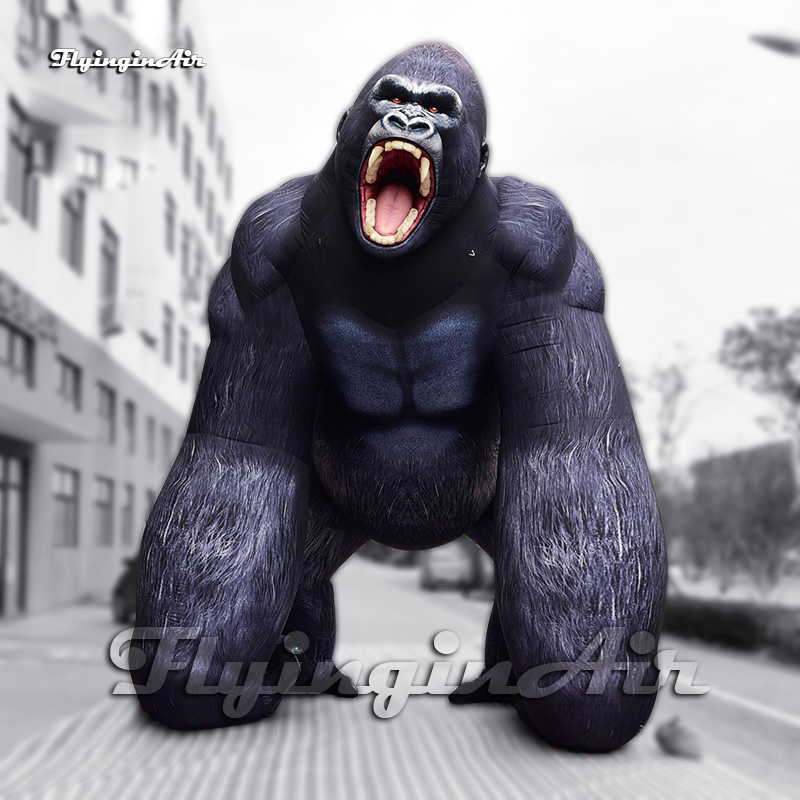 Gorila Negro Fuerte King Kong Inflable Gigante (6m Altura) - Para Decoración de Escenarios de Carnaval