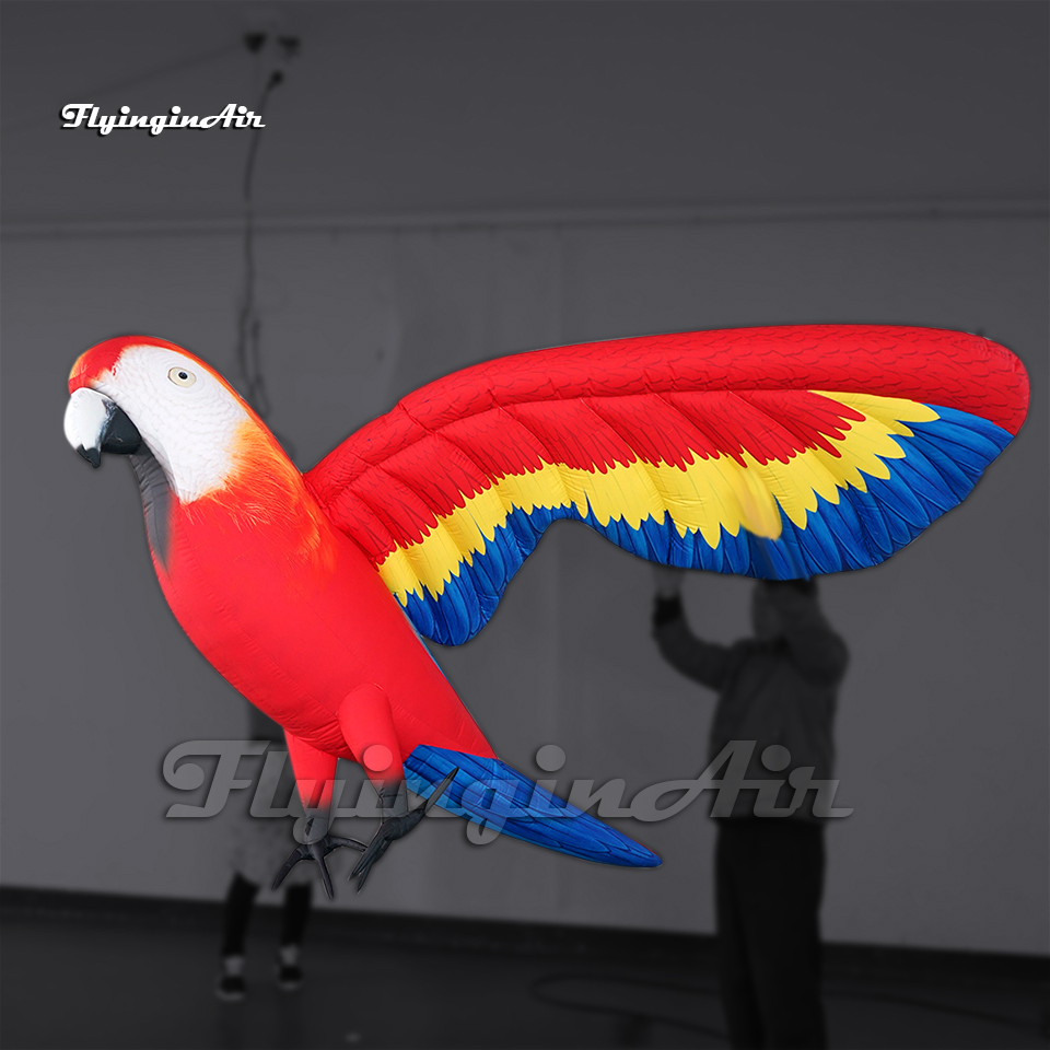 Modelo de Guacamayo Rojo Inflable Gigante Colgante