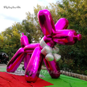 shiny purple giant inflatable dog model balloon