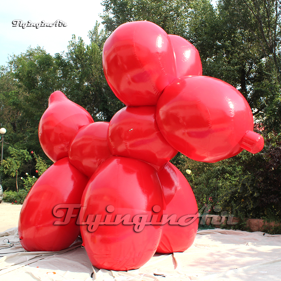Réplica de Estatua de Cachorro Inflable Gigante Roja Personalizada (4m Altura) - Para Decoración de Parques