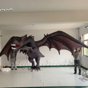 Dragón Volador Negro Inflable Gigante Colgante